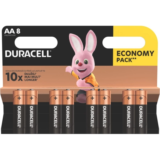 Baterija alkalna Duracell AA 8 kom  