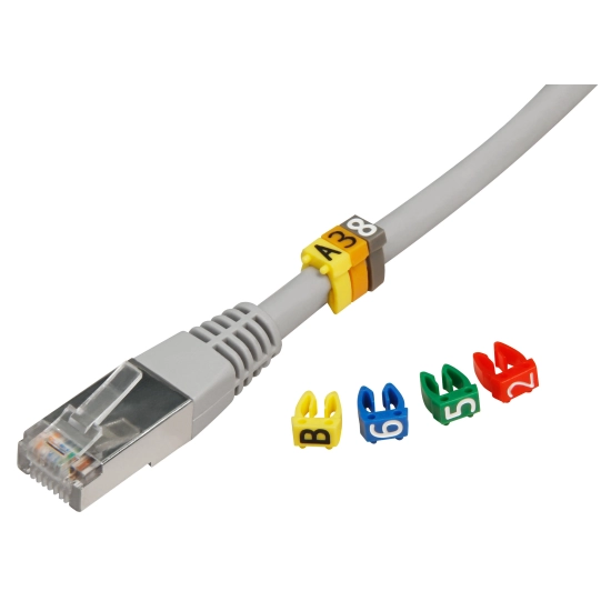 Oznaka za žicu, 4-6mm2, brojevi 0-9, u boji, 100 komada Oznaka za žicu, 4-6mm2, brojevi 0-9, u boji, 100 komada