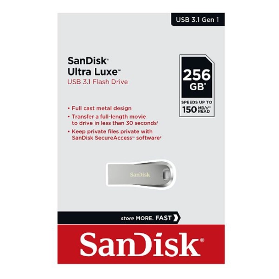 Memorija USB A 3.1 FLASH DRIVE, 256 GB, SANDISK Ultra Luxe SDCZ74-256G-G46 Memorija USB A 3.1 FLASH DRIVE, 256 GB, SANDISK Ultra Luxe SDCZ74-256G-G46