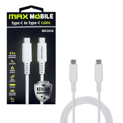 Kabel MAXMOBILE UDC3028, USB 2.0 Type C, bijeli, 1m   - Maxmobile