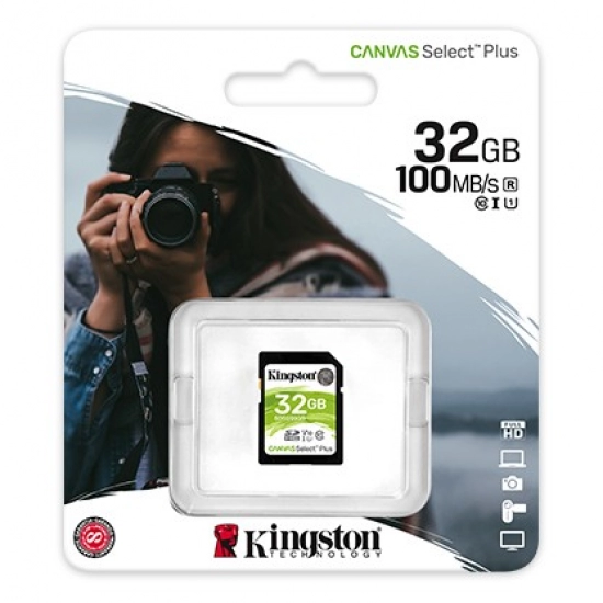 Memorijska kartica KINGSTON Canvas Select Plus 100R, SDXC, 32GB, C10 UHS-I U1 V10