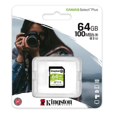 Memorijska kartica KINGSTON Canvas Select Plus 100R, SDXC, 64GB, C10 UHS-I U1 V10   - Memorijske kartice