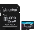 Memorijska kartica KINGSTON Canvas Go Plus, micro SDXC, 64GB + SD adapter
