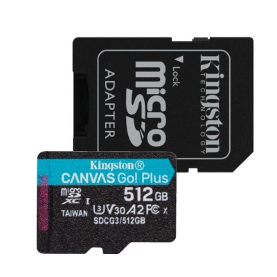 Memorijska kartica KINGSTON Canvas Go Plus, micro SDXC, 512GB + SD adapter   - Memorijske kartice