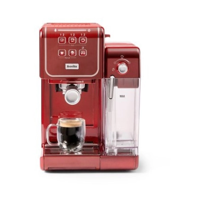 Aparat za kavu BREVILLE Prima Latte III VCF147X01, 19 bara, crveni   - Aparati za kavu