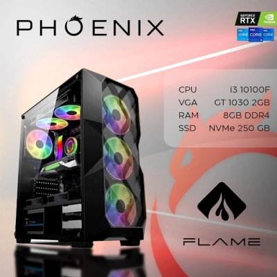 Računalo office PHOENIX Flame Z-501, Intel i3-10100F, 8GB  256GB SSD, GeForce GT1030   - RAČUNALA