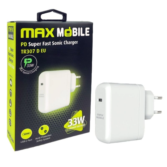 Kućni punjač MAXMOBILE TR-307, 33W, USB-C PD, bijeli