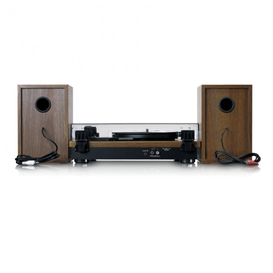 Gramofon LENCO LS-100WD, sa zvučnicima, bluetooth, drveni