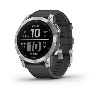 Pametni sat GARMIN Fenix 7, GPS, multisport, srebrni, Graphite remen, 010-02540-01