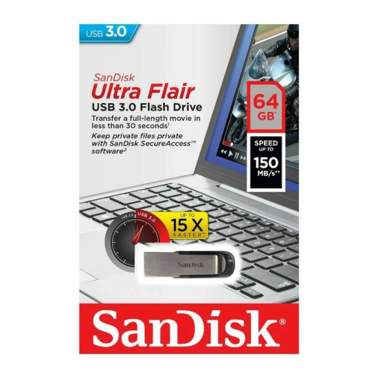 Memorija USB A 3.0 FLASH DRIVE, 64 GB, SANDISK SDCZ73-064G-G46 Ultra Flair Memorija USB A 3.0 FLASH DRIVE, 64 GB, SANDISK SDCZ73-064G-G46 Ultra Flair