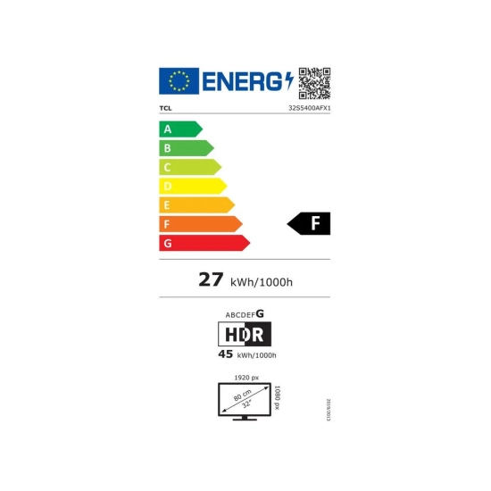 Televizor LED 32incha TCL 32S5400AF, DVB-T2/C/S2 , FHD, Android TV, WiFi, energetski razred F