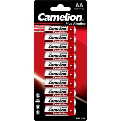 Baterija alkalna 1,5V AA blister 10 kom, Camelion   - Jednokratne baterije
