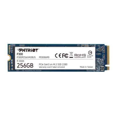 SSD 256 GB PATRIOT P300, P300P256GM28, NVMe, maks do 1.700/1.100 MB/s   - Solid state diskovi SSD