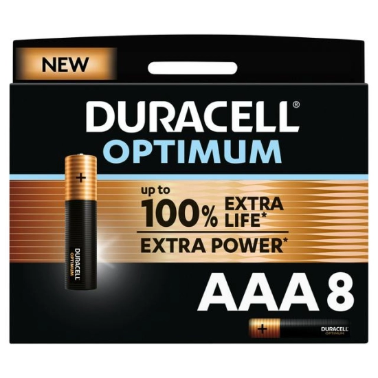 Baterija alkalna Duracell Optimum AAA 8 kom