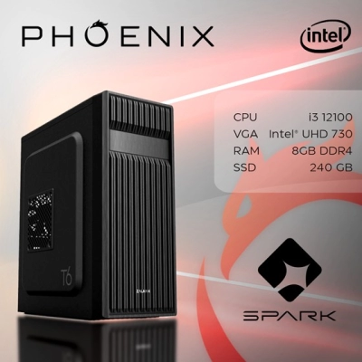 Računalo office PHOENIX Spark Z-146, Intel i3-12100, 8GB, 240GB SSD   - RAČUNALA
