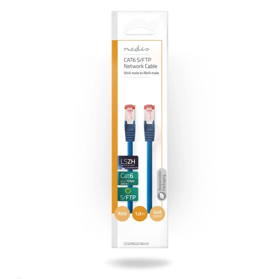 Kabel NEDIS CCGP85221BU10, Patch, CAT6 SFTP, UTP, plavi, 1m Kabel NEDIS CCGP85221BU10, Patch, CAT6 SFTP, UTP, plavi, 1m