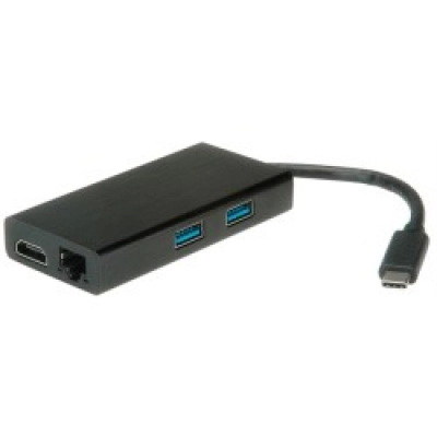 Docking station STD USB-C Hub na HDMI, USB 3.0, RJ45, crni   - Hlađenja, stalci, docking i USB hubovi