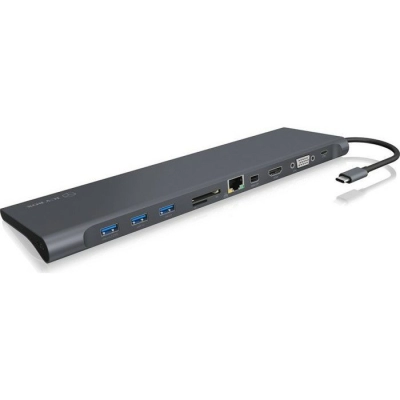 Docking station ICYBOX IB-DK2102-C, 11-in-1, USB-C Hub, čitač SD i microSD kartica, HDMI, mini DisplayPort, VGA, USB, LAN, RJ45   - Hlađenja, stalci, docking i USB hubovi