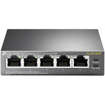 Switch TP-LINK TL-SG1005P, 10/100/1000 Mbps,POE,  5-port   - Switchevi