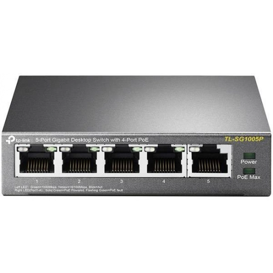 Switch TP-LINK TL-SG1005P, 10/100/1000 Mbps,POE,  5-port
