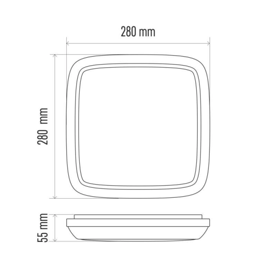 LED nadgradna svjetiljka DORI, kvadratna 24W NW IP54