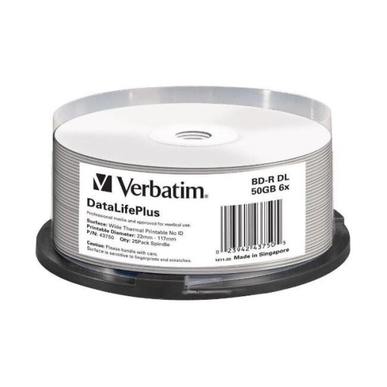DVD Blu-Ray VERBATIM BD-R DL 6x, 50GB, 25kom