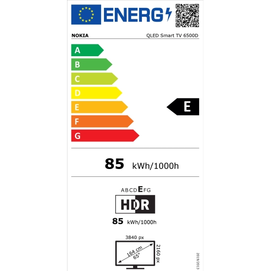 Televizor QLED 65incha NOKIA QNR65GV215ISW, Android TV, UHD, DVB-T2/C/S2, CI+, HDMI, Wi-Fi, USB, Bluetooth 4.2, energetski razred E