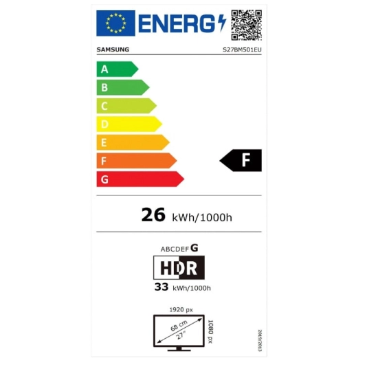 Monitor 27incha SAMSUNG Smart LS27BM501EUXEN, FHD, 60Hz, 4ms, 250cd/m2, 3000:1
