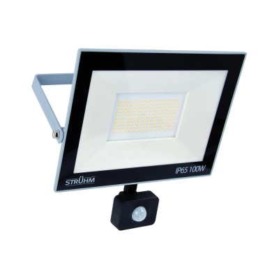 LED Reflektor 100W - prirodno bijela boja svjetla, sa PIR senzorom, IP65, sivi   - LED Reflektori