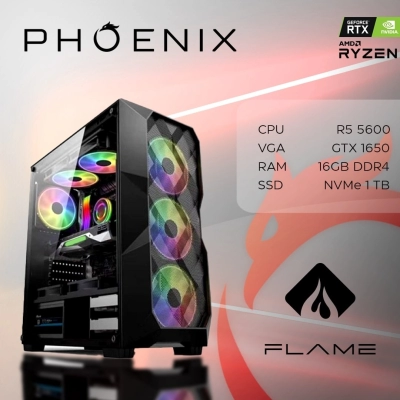 Računalo gaming PHOENIX Flame Z-530, AMD Ryzen 5-5600G, 16GB, 1TB SSD, GeForce GTX1650   - RAČUNALA