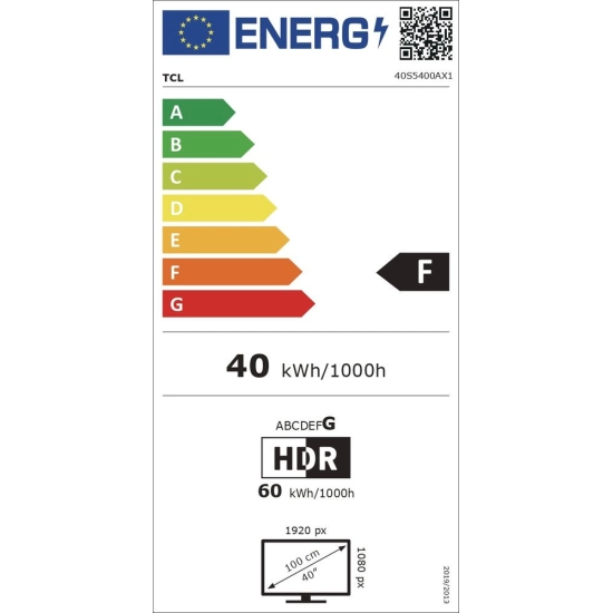 Televizor LED 40incha TCL 40S5400A, Android TV, FHD, DVB-T2/C/S2, HDMI, Wi-Fi, USB, BT, energetski razred F 