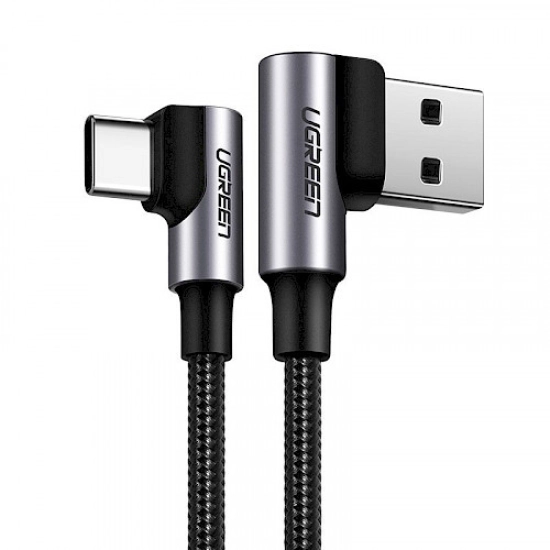 Kabel UGREEN, USB C (M) na USB A 2.0 (M), 3A, kutni 90°, crni, 2m Kabel UGREEN, USB C (M) na USB A 2.0 (M), 3A, kutni 90°, crni, 2m