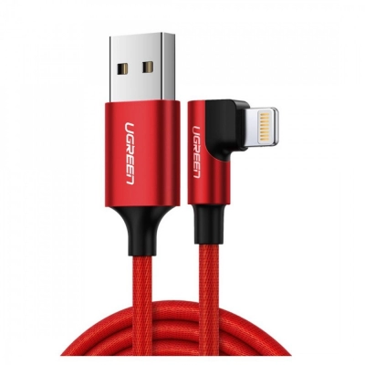 Kabel UGREEN, kutni Lightning na USB 2.0 A (M), kutni 90°,  crveni, 1m   - Kabeli i adapteri