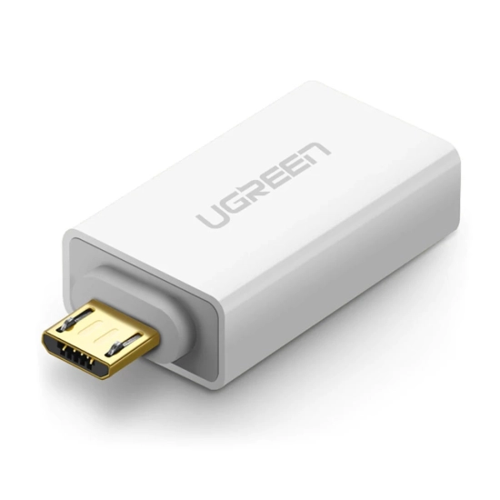 Adapter UGREEN, USB micro B (M) na USB A 2.0 (Ž), OTG, bijeli