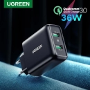 Kućni punjač UGREEN, 36W, 2x USB A, QC 3.0, crni