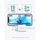 Kućni punjač UGREEN, 20W, PD Fast Charger + USB-C na Lightnin, bijeli, 1m