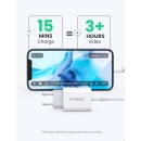 Kućni punjač UGREEN, 20W, USB C, kabel USB C (M) na Lightning (M), Power Delivery, bijeli