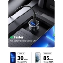 Auto punjač UGREEN, 24W, USB C, USB A, Power Delivery, QuickCharge, srebrni