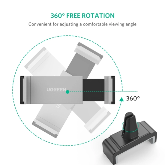 Držač za smartphone UGREEN, za ventilacijski otvor, za auto, sivi