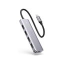 USB HUB UGREEN, USB C 3.0, 4-portni, kon. za napajanje, sivi