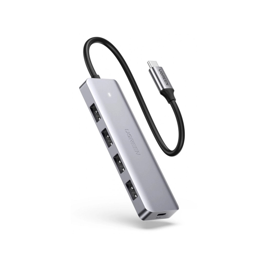 USB HUB UGREEN, USB C 3.0, 4-portni, kon. za napajanje, sivi USB HUB UGREEN, USB C 3.0, 4-portni, kon. za napajanje, sivi