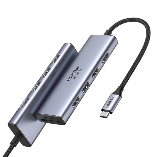 USB HUB UGREEN, USB-C na 3x USB 3.0 A, HDMI 4K@60Hz, SD/TF 