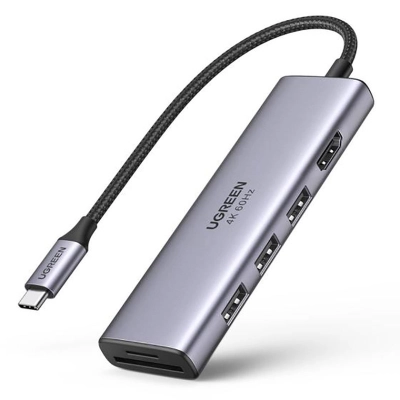 USB HUB UGREEN, USB C na 3x USB 3.0 A, HDMI 4K@60Hz, SD/TF    - Hlađenja, stalci, docking i USB hubovi