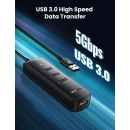 USB HUB UGREEN, USB A 3.0, 4-portni, crni, 1m