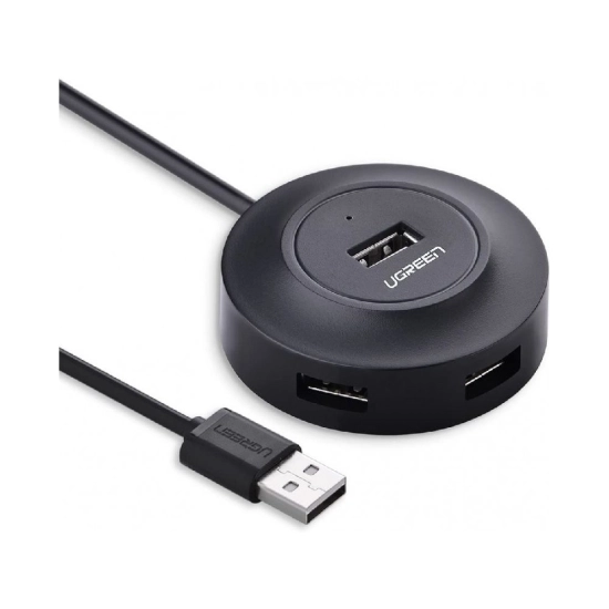 USB HUB UGREEN, USB A 2.0, 4-portni, crni, 1m