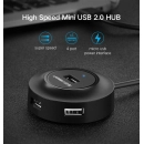 USB HUB UGREEN, USB A 2.0, 4-portni, crni, 1m