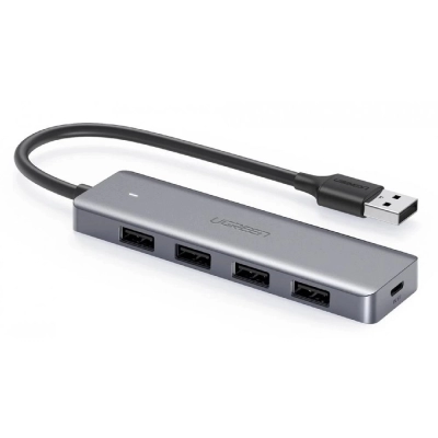 USB HUB UGREEN, USB 3.0 A, 4-portni, micro USB, sivi   - Hlađenja, stalci, docking i USB hubovi