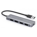 USB HUB UGREEN, USB A 3.0, 4-portni, USB C, sivi