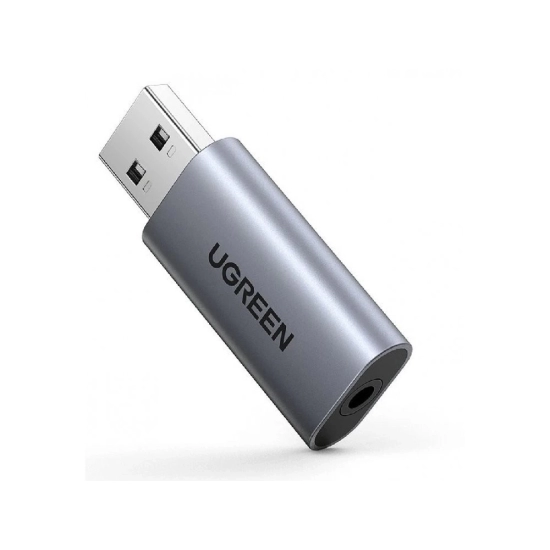 Adapter UGREEN, USB-A na 3.5mm, sivi