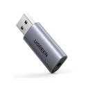 Adapter UGREEN, USB A na 3.5mm, sivi